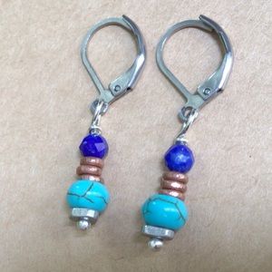 Turquoise Lapis Sundance charm Earrings